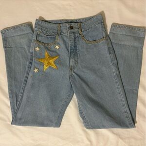 Baggy embroidered jeans